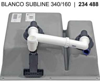 Мойка Blanco SUBLINE 340/160-F отводная арматура InFino® антрацит preview 3