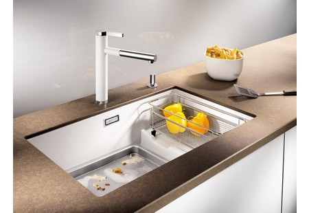 Мойка Blanco SUBLINE 700-U Level SILGRANIT отводная арматура InFino® темная скала preview 9
