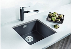 Мойка Blanco SUBLINE 400-U SILGRANIT отводная арматура InFino® алюметаллик