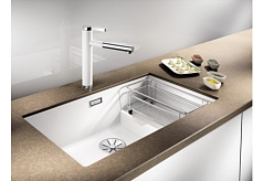 Мойка Blanco SUBLINE 700-U Level SILGRANIT отводная арматура InFino® белый